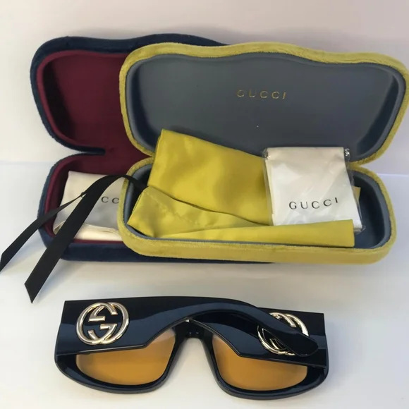 New 💯 Original Gucci Yellow Square Unisex Sunglasses GG1251S 001 - Picture 9 of 17